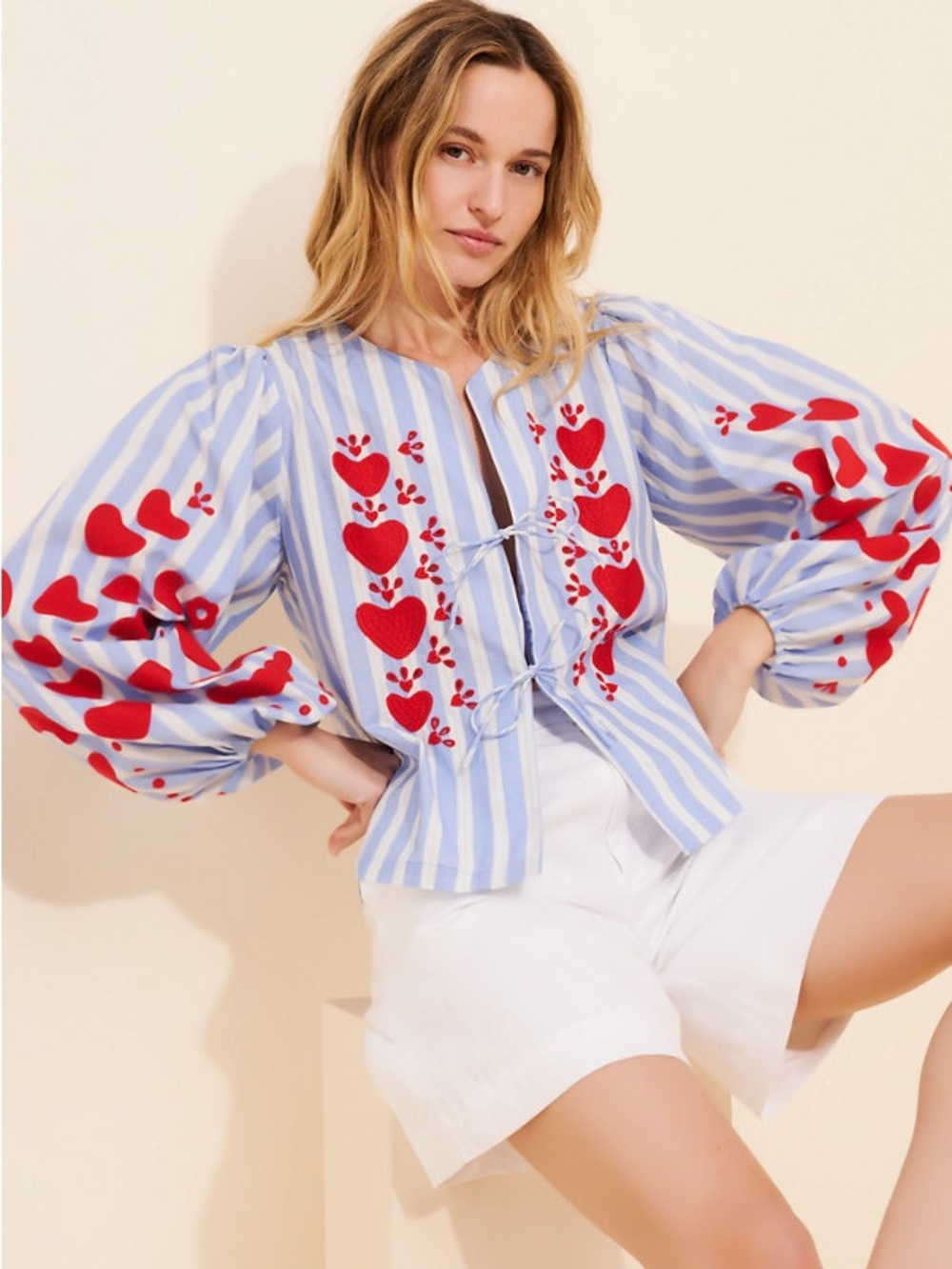 Sissel Edelbo Elisabeth Embroidered Peasant Top